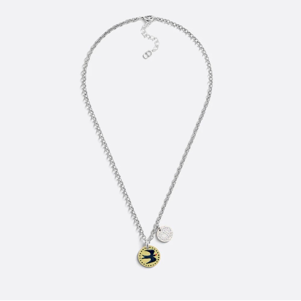 New Dior x Hylton Nel Bird Pendant Silver Necklace